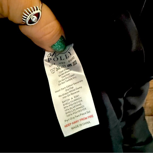 Oh Polly LUDMILA Halterneck Lace-Up Bubble Hem Corset Micro Mini Dress in Black - Picture 11 of 11